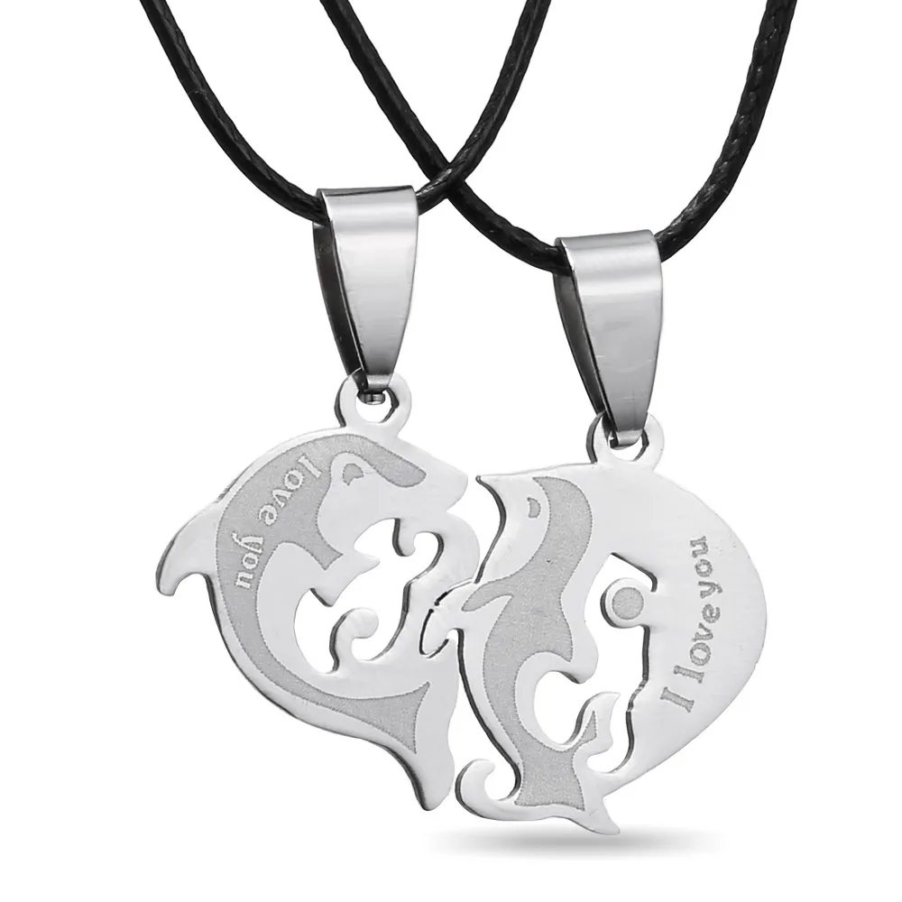 

Rinhoo Ocean Animal Dolphin necklace stainless steel Jewelry For Women couple wedding Couple Jewelry