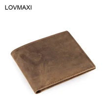 LOVMAXI новейшие мужские короткие кошельки crazy horse кожаные кошельки из натуральной коровьей кожи мужские кошельки европейские и американские