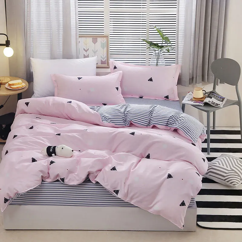 

Geometric 4pcs Girl Boy Kid Bed Cover Set Duvet Cover Adult Child Bed Sheets And Pillowcases Comforter Bedding Set 2TJ-61020