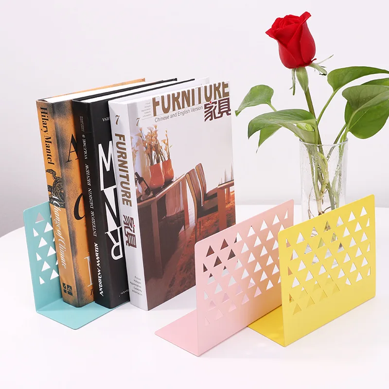

1 Pc Metal Storage Holders Creative Nordic Style Bookshelf Iron Desktop Bookends Pen Holder Book Folder Organizer Stationery