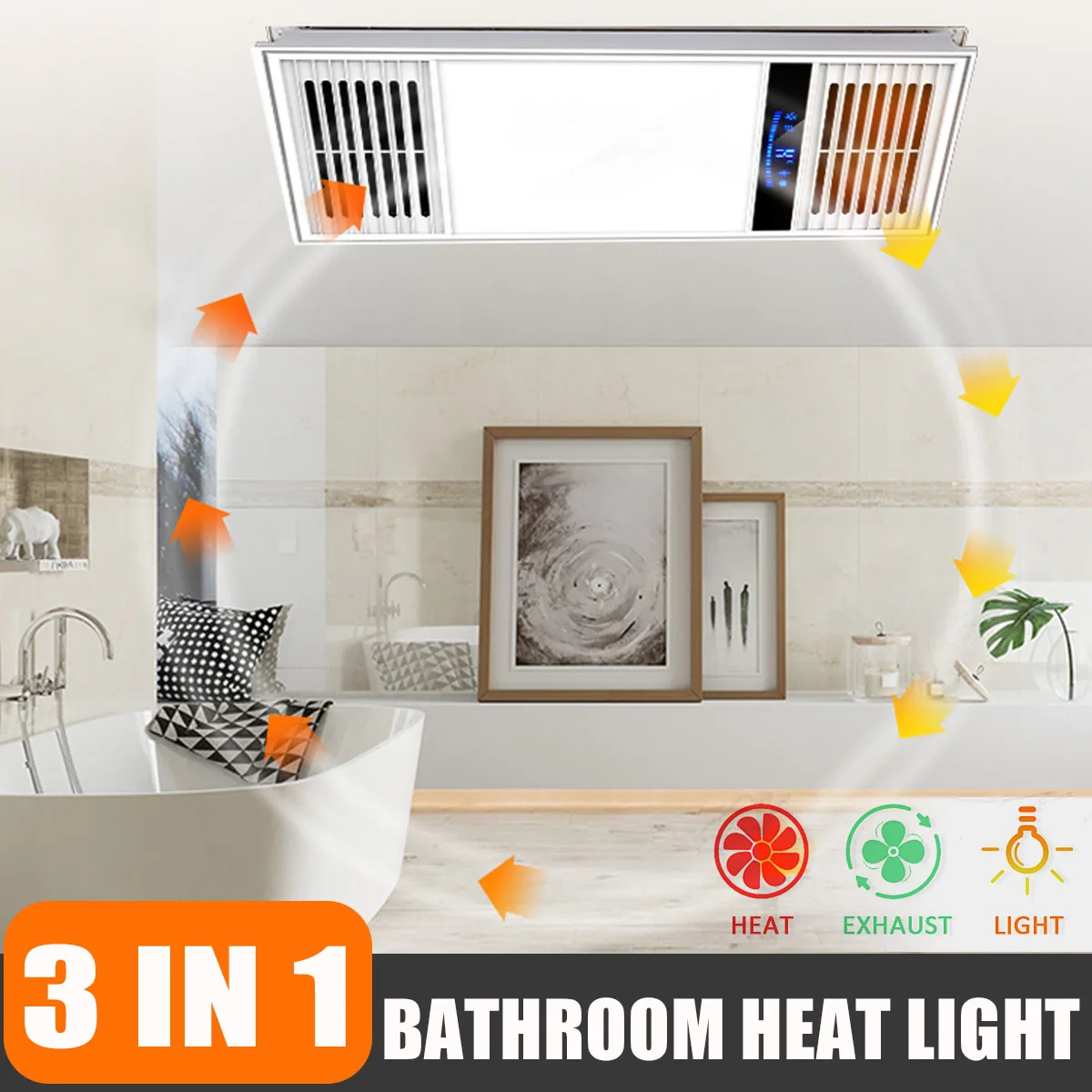 

Intelligent Multi-function Smart Warm Integrated Embedded Ceiling Triple Bathroom Heater Electric Thickness Home Heater 220V