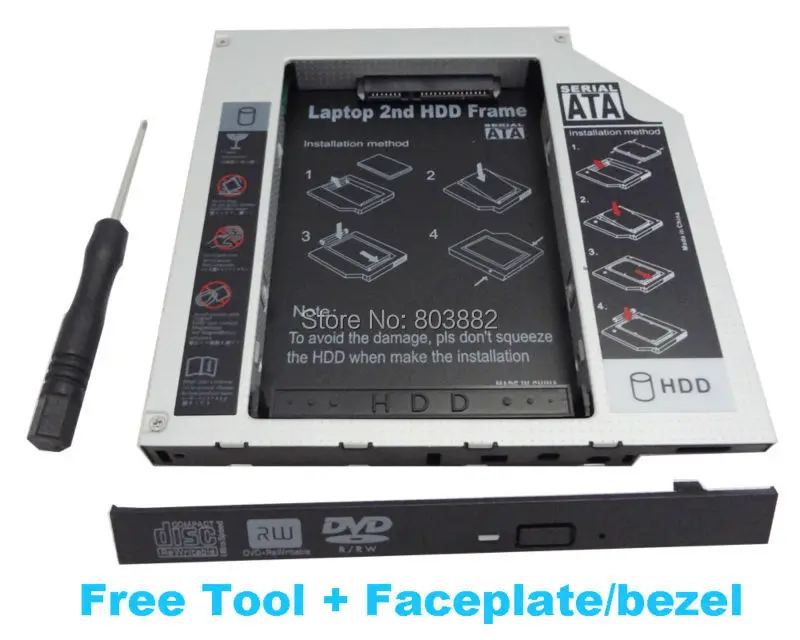 12.7mm Ide 2nd Hdd Ssd Caddy Bay For Toshiba Satellite P10 P15 Replace