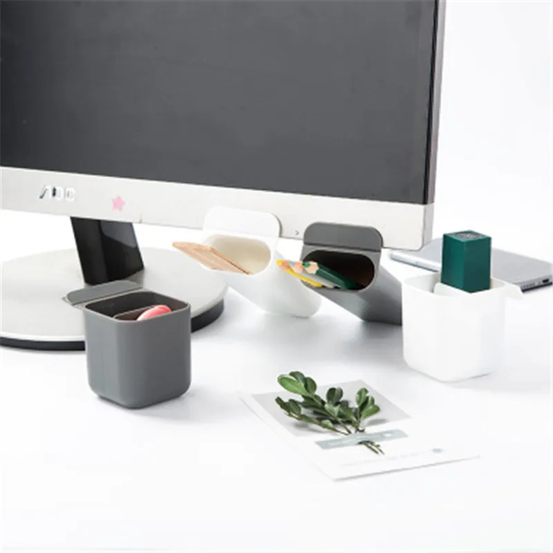 

Creative Computer Monitor Pen Holder Home Office Multi-Functional Desk Stationery Pen Storage Box Office Desktop Organizer Box