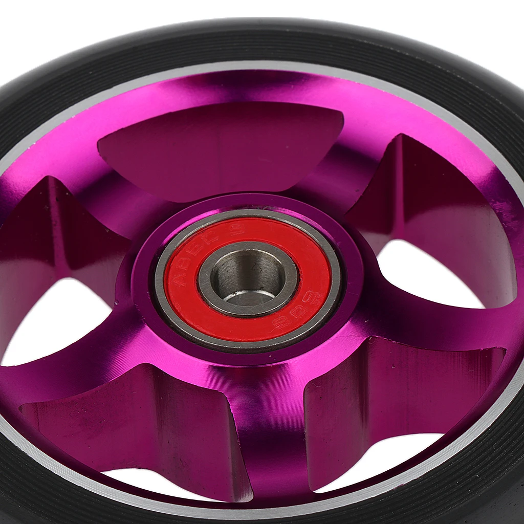 2pcs Replacement 100mm Push/Kick/Stunt Scooter Wheels with Bearings & Bushings