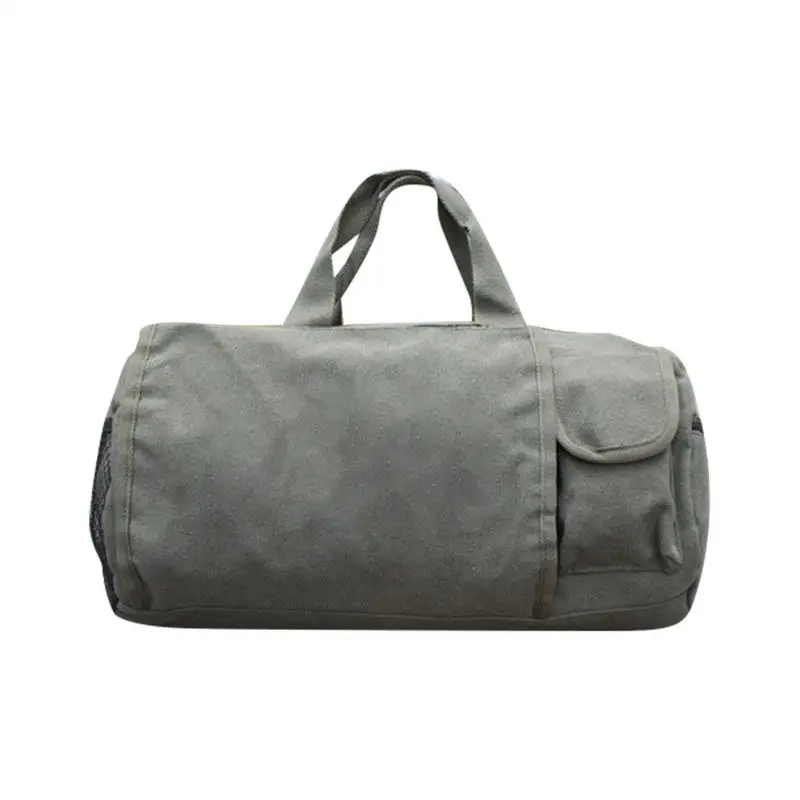 Холщовая Спортивная дорожная сумка через плечо, переносная Водонепроницаемая багажная сумка для мужчин и женщин, чемоданы для фитнеса и йоги на выходные - Цвет: Зеленый