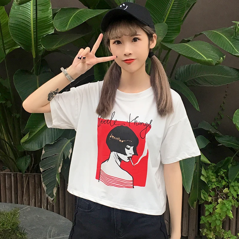 Ins Short Sleeve Summer tshirt 2019 New Loose Chic Early Spring Tops Lazy Woman Tiaodi Bf Fashion t-shirt | Женская одежда