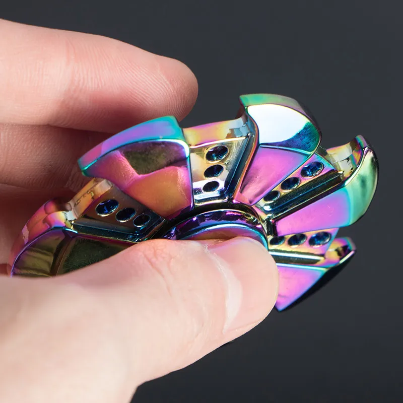 Многоцветный круговой Tri Hand Spinner цинковый сплав ADHD Austim обучающая игрушка стабильная долгое время для взрослых ностальгия крутой подарок