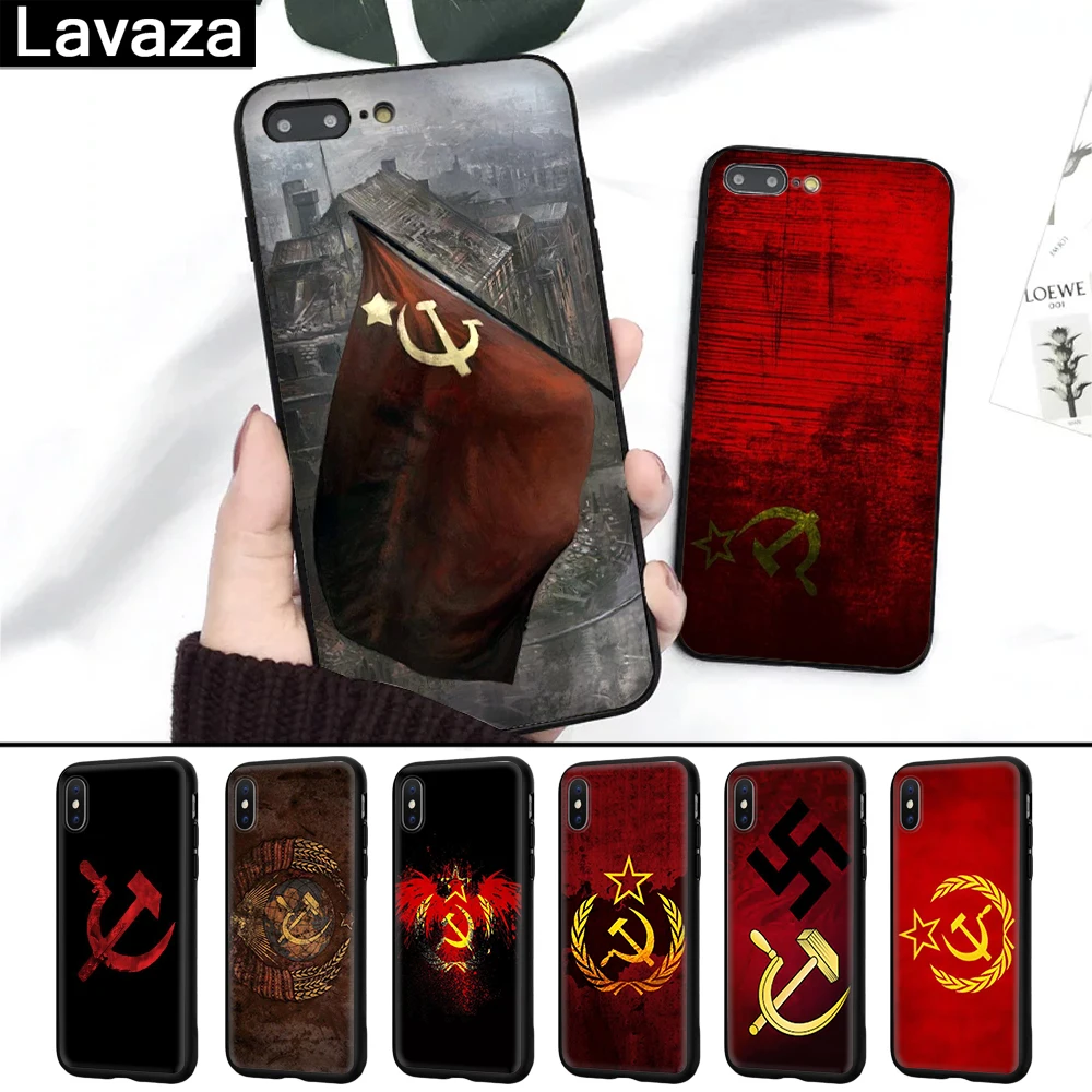 

Lavaza soviet union flag Silicone Case for iPhone 5 5S 6 6S 7 8 Plus X XR XS Max