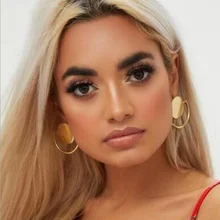 Модные круглые геометрические серьги-гвоздики в стиле панк для женщин, большие металлические золотые серьги, женские массивные ювелирные изделия, подарки