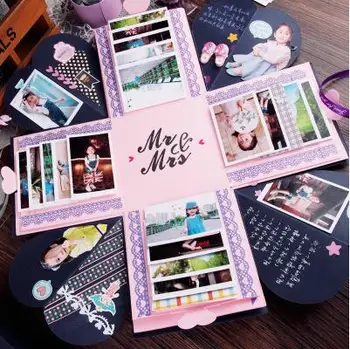Casegrace 300シーツ大家族写真アルバムインターリーフタイプ花一般フォトアルバムスクラップブック家族結婚式メモリ