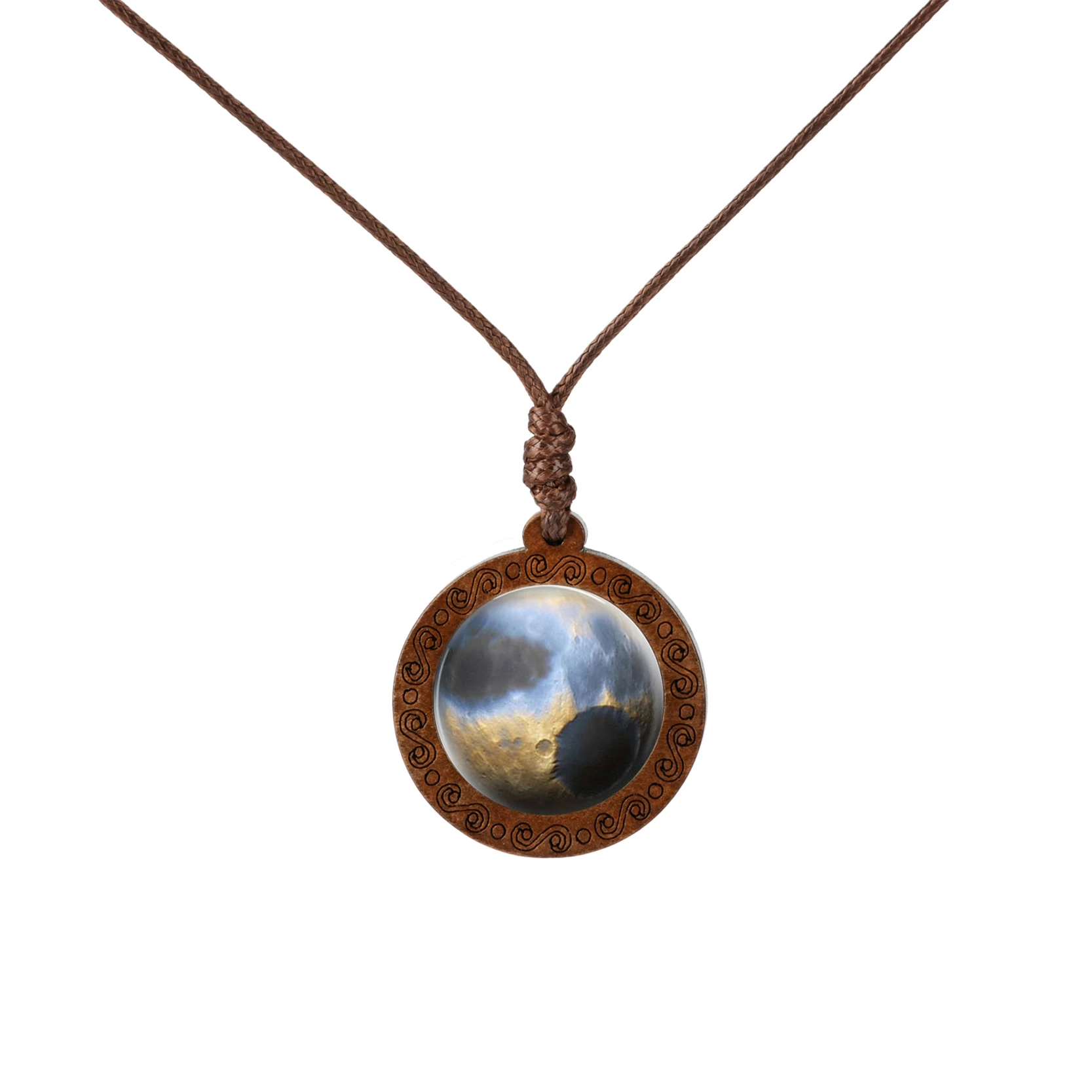 Стиль Galaxy Колье «Туманность» космическая земля стеклянный кабошон деревянная подвеска ожерелье ювелирные изделия для женщин мужчин лучший друг подарок - Окраска металла: 6