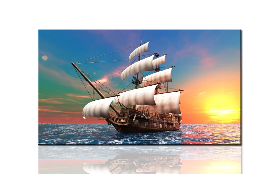 S735 Beautiful Sailing Boat Large Hd Canvas Print Painting Artwork Wall Art Picture Photo For Living Room Wholesale Drop Ship Sailing Boat Art Pictureswall Art Picture Aliexpress