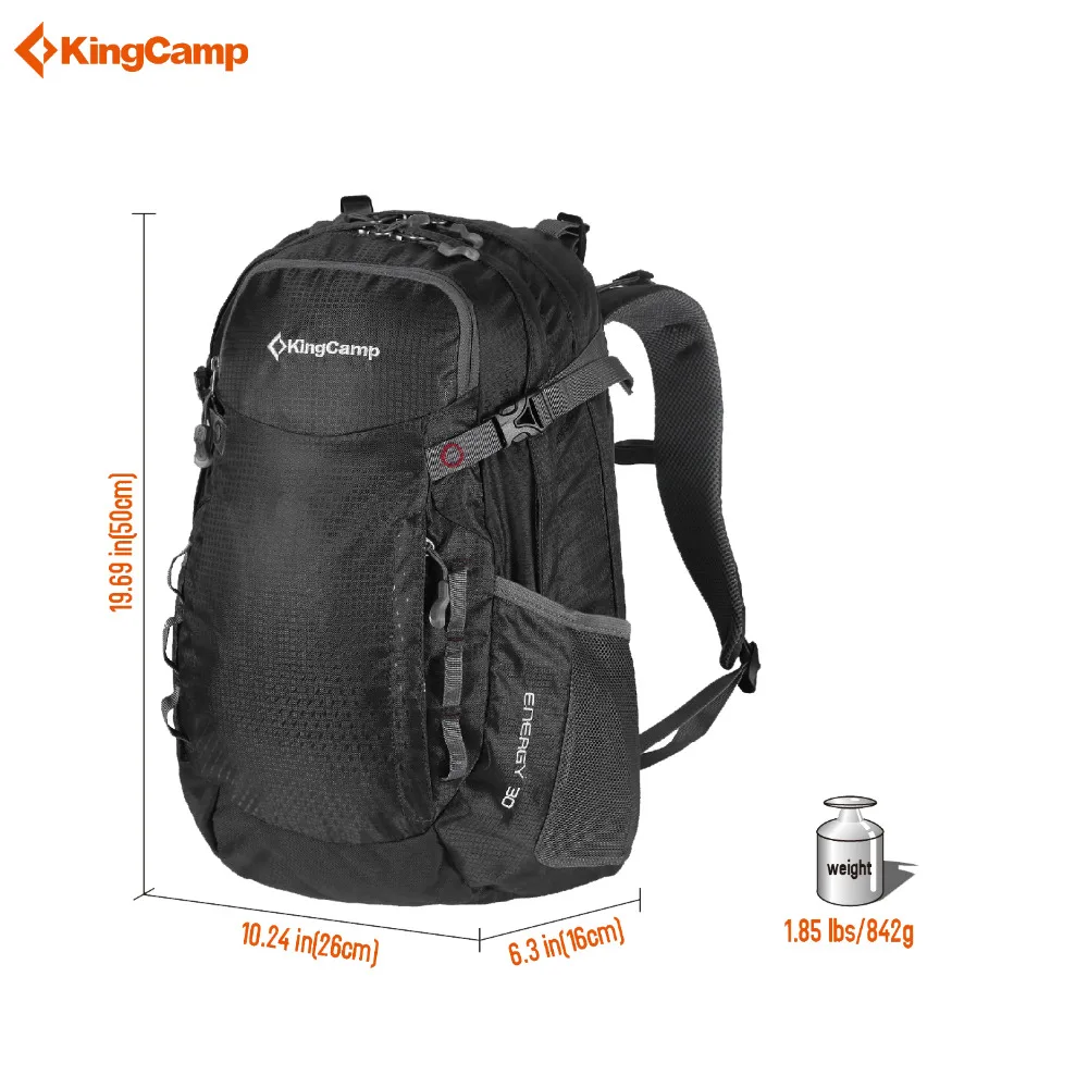 

KingCamp Outdoor Hiking 30L Waterproof Backpack Adjustable Strap Belt Unisex Travel Clambing Travelling Camping Bag 30*18*49cm