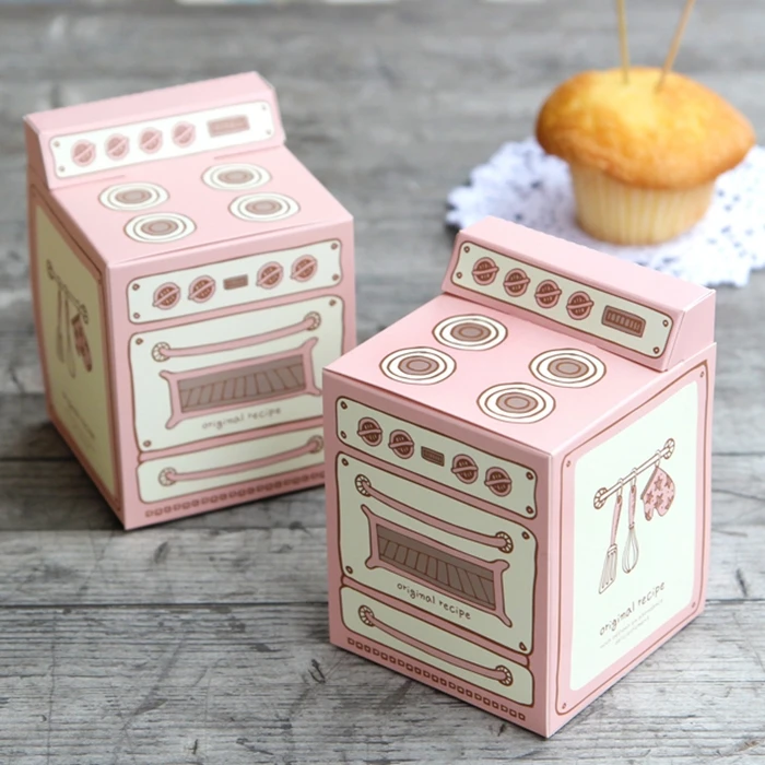 

8.5x8.5x11.5CM Pink Oven shape Muffin Box, Cupcake Boxes biscuit candy box Gift boxes 100pcs/lot Fast shipping