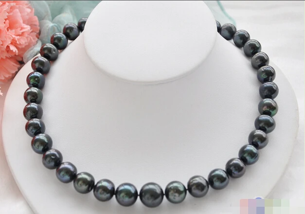 

Free shipping >>>>>P4389 Huge 17" 15mm ROUND BLACK Freshwater cultured PEARL NECKLACE