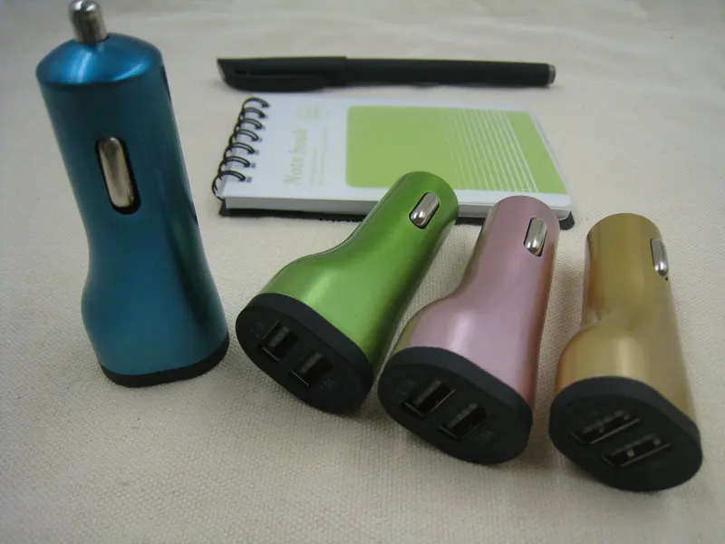 Metal Small waist Dual Port USB Car Charger_0388
