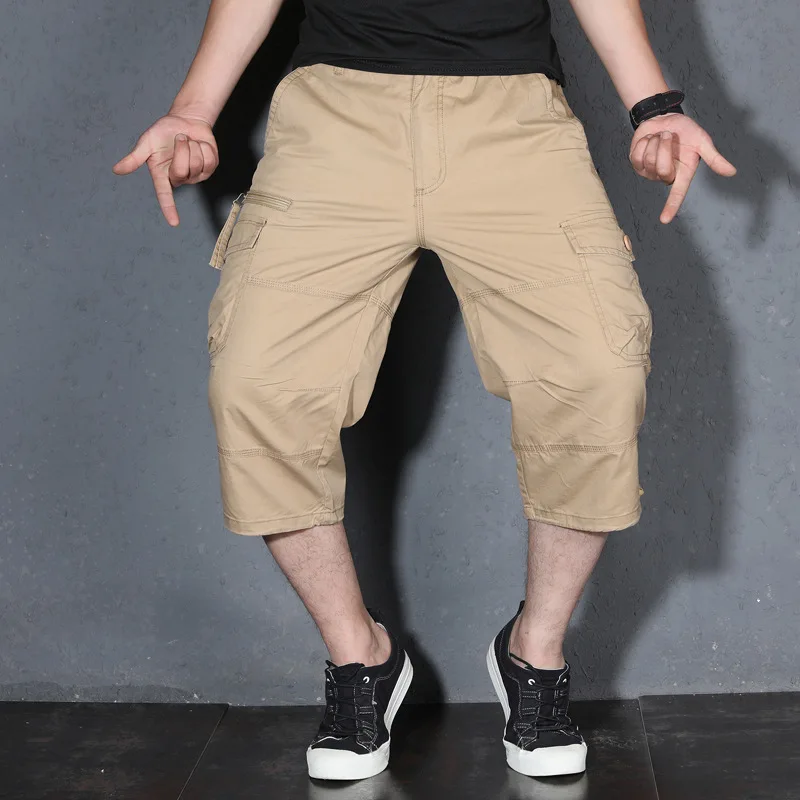 Летние мужские брюки карго 3/4 длина повседневные тренировочные брюки Карго короткие штаны с несколькими карманами Прямая поставка