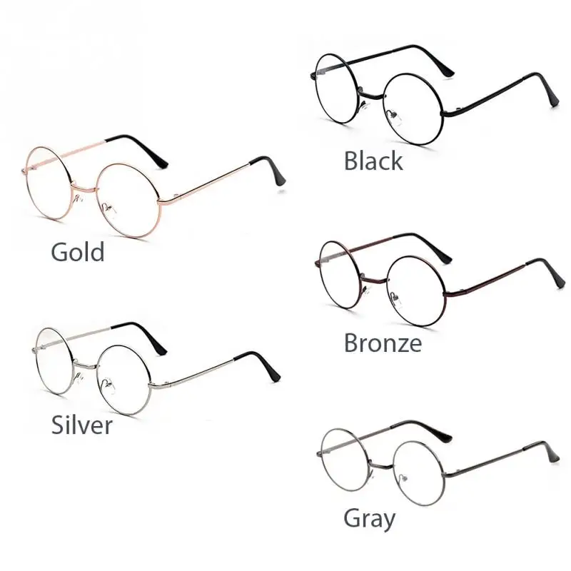 Круглые металлические декоративные простые очки, стекло унисекс, модное Оптическое стекло es UV Защитное ветрозащитное стекло для глаз es