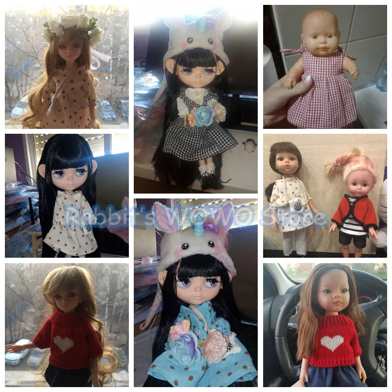 30 см кукольная одежда для кролика/кошки/медведя, плюшевые игрушки, платье, юбка, свитер, игровой домик, аксессуары для 1/6, куклы для девочек, детские игрушки, подарки