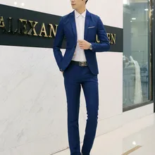 Костюм брюки рубашка костюм/ Осенняя мужская мода костюм/мужская деловая Повседневная куртка+ рубашка+ брюки