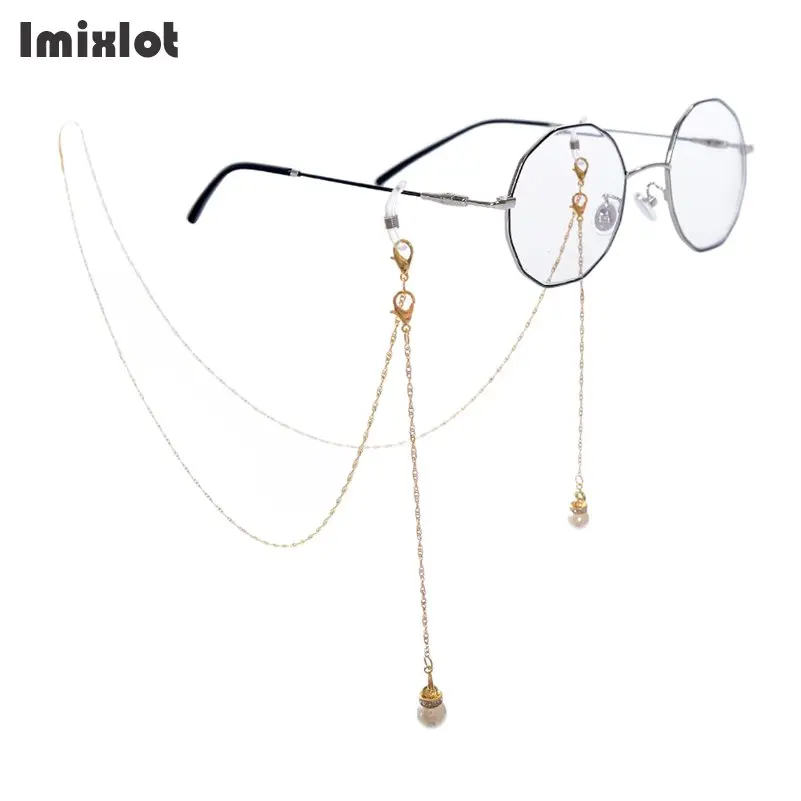

Gold/Silver Eyeglasses Chain with Pearl Pendant Reading Glasses Metal Cords Sunglasses Spectacles Holders Optical Frames Rope
