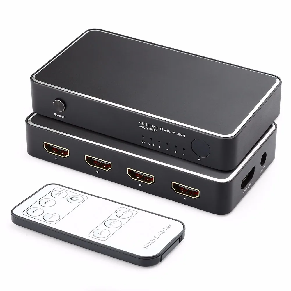 Tomsenn 4K x 2K 4 портовый высокоскоростной HDMI переключатель 4x1 с функцией картинка в