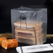 50 шт пластиковый мешок для переноски, тканевые хозяйственные сумки, упаковка для пищевых напитков, прозрачные мешки для пирожных, товары для дня рождения, пластиковые подарочные пакеты