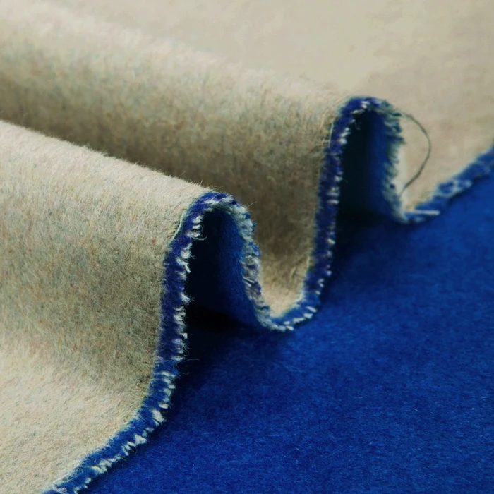 Reversible wool blends fabric wool cashmere fabric,doubled,azure,sew