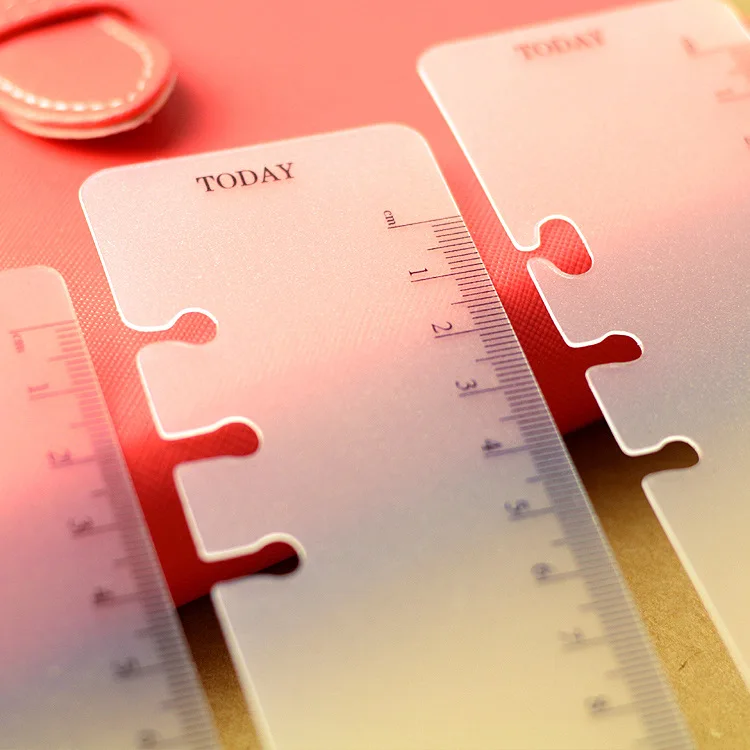 

A5/A6/A7 Loose Leaf Spiral Notebook's Accessory Today Ruler 6holes PP Plastic Straight Ruler for DIY Planner Agenda Organizer