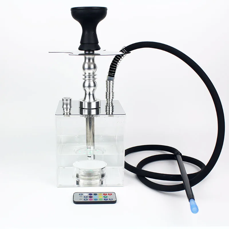 

New Arabic acrylic hookah set, hookah Cachimba hookah nargile LED light coal Tigela hookah base Sisha accessories evening gifts