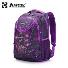 Luxcel deux couleur de mode sac à dos casual femmes sac W/impression cartable pour filles adolescente sac à dos mochila