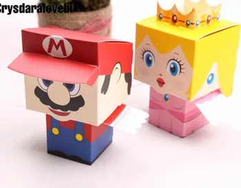 

40pcs/lot cartoon Super Marie Bros princess Bride and Groom wedding favors Mario candy box wedding gifts