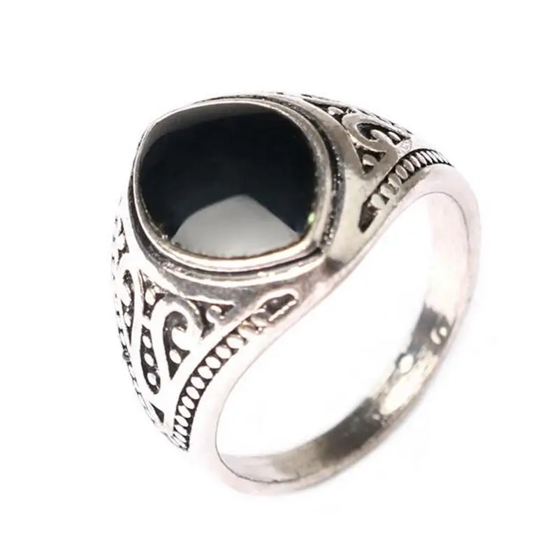 Wholesale Black Enamel Ring New Vintage Men Ring 2016 Fashion Antique
