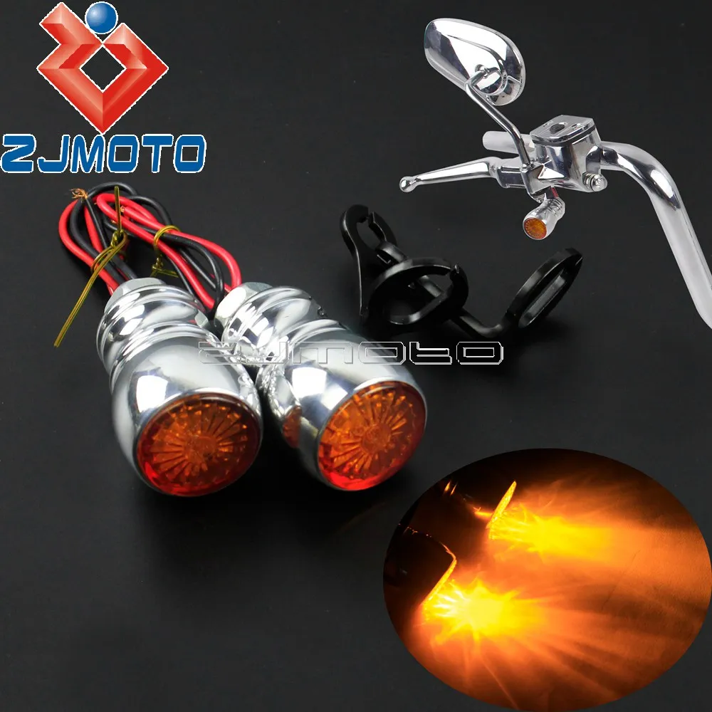 Motorcycle Turn Signal Lights LED Handlebar Blinkers For Harley Honda