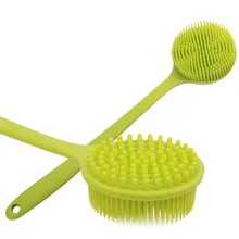 1 шт. кисть для спины силиконовая кисть для тела двухсторонняя кисть с длинной ручкой противоскользящая щетка для душа массаж тела для снятия усталости