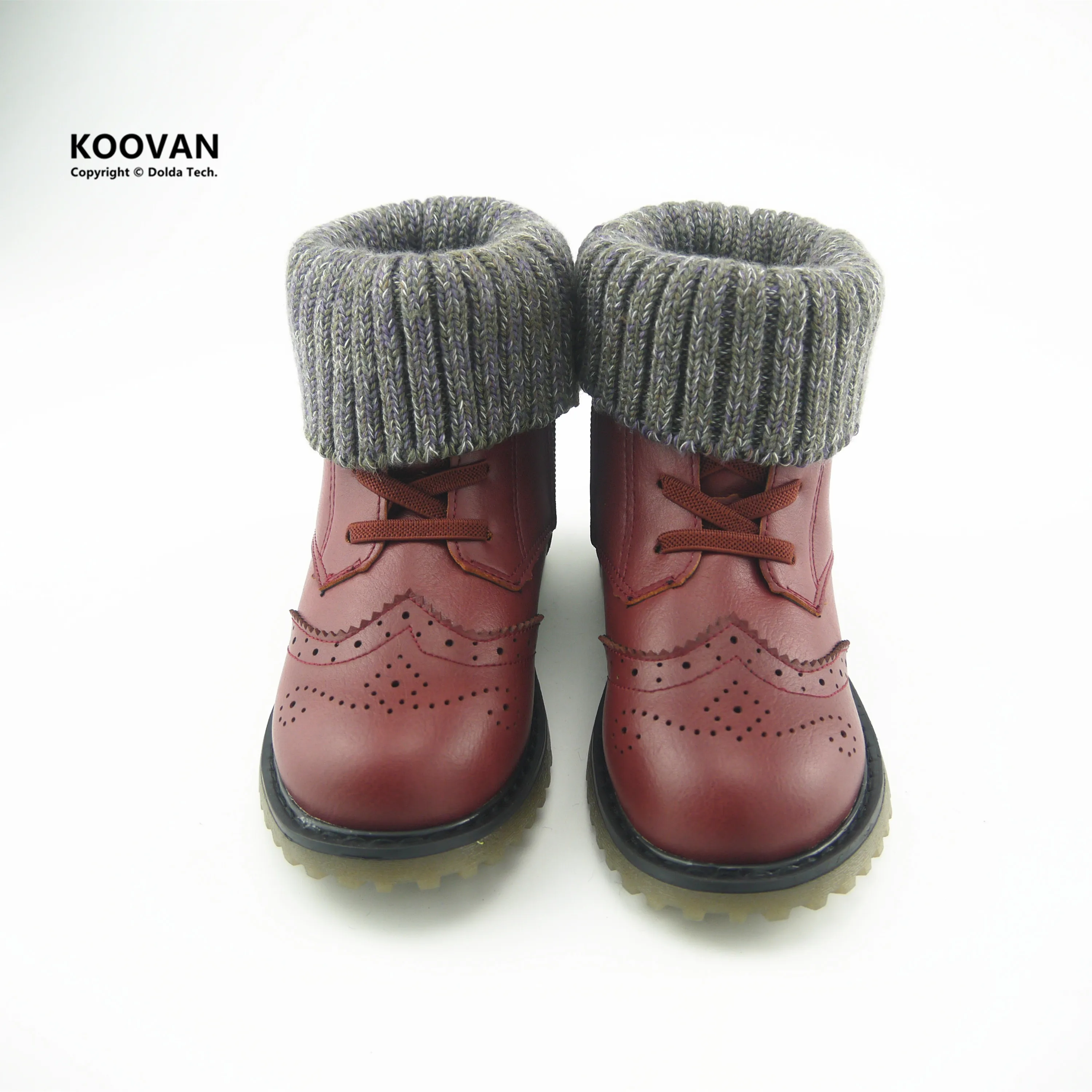 Koovan/новинка года; зимняя модная детская обувь; Детские теплые ботинки; обувь для мальчиков и девочек; шерстяные ботинки с отворотами; обувь с хлопковой подкладкой