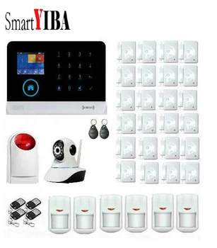 

SmartYIBA RFID 3G WIFI Alarm System Siren Strobe PIR Motion Detection Door Magnetic Sensor Home Security GPRS SMS Alarm Kits