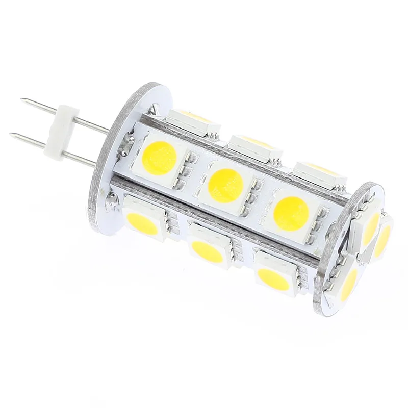 Светодиодный G4 лампы 12VAC/12VDC 18 светодиодный 5050SMD белый/теплый белый 360-396LM башня Тип 20 шт./лот