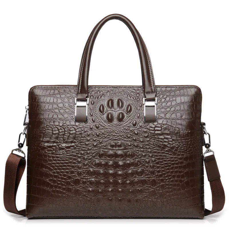 

Top Sell Briefcase 100% Genuine Leather Business Men hand bag Laptop Portable computer Casual Man Shoulder bags Folder package