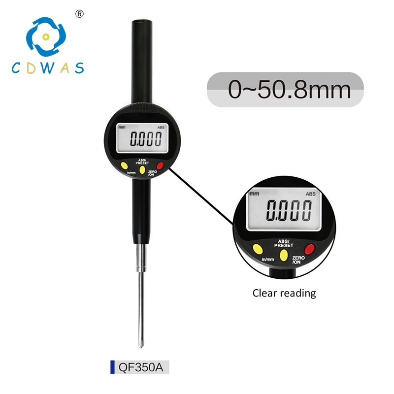 0-12,7 мм 0-25,4 мм 0-50 мм Высокоточный электронный цифровой микрон индикатор цифровой индикатор микрометр манометр инструмент - Цвет: 0-50.8mm 0.001