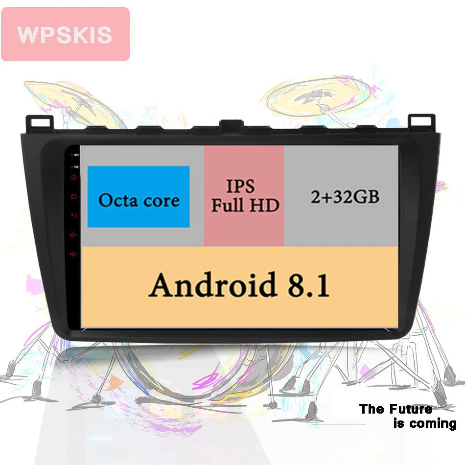 

Octa core Android 9.0 Car DVD video Player GPS Navi for Mazda6 rui wing 2009-2012 music audio a/v pc tape 3g wifi dab mirror usb