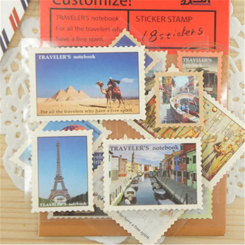 

1 Packing Vintage Classic Paper London Travel Stamp Stickers MIDORI TRAVELER'S Notebook Scrapbooking Diy Decoration
