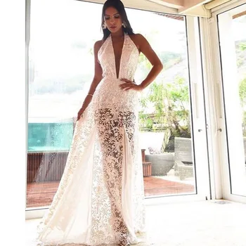 

Summer Beach Dress Swimwear Women Long Pareo And Dresses Cover Ups Bathing Sexy Neck Sleeveless Backless Silk Solid Acetate