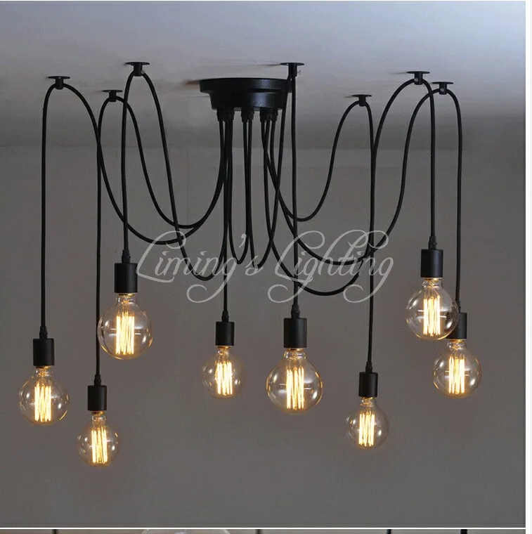Loft Retro Led Spider Pendant Lights Adjule Vintage Loft Retro Led Spider Pendant Lights