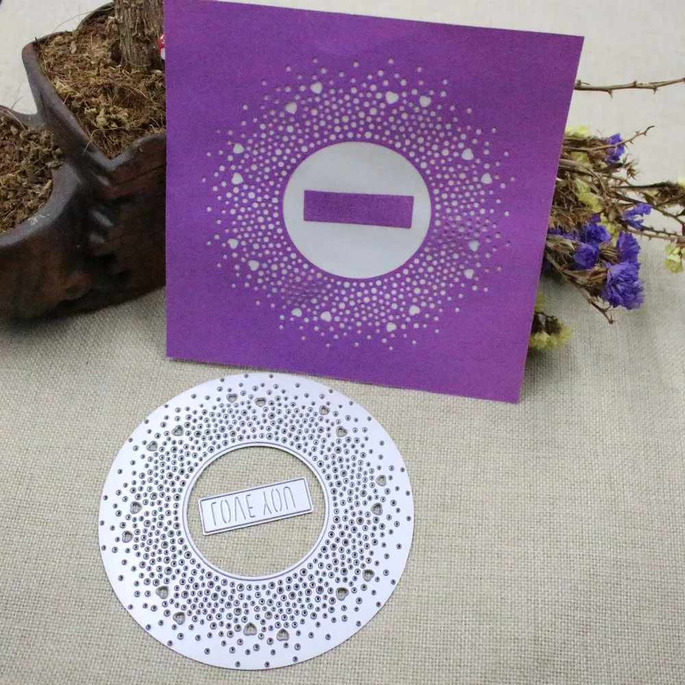 

Metal Cutting Dies for Diy Scrapbooking Die Cut New 2018 Cuts for Paper Card Making Craft Embossing Photo Round love 12.4x12.4cm