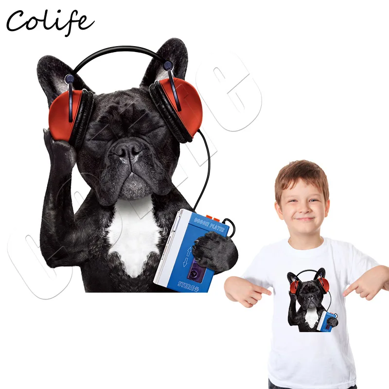 

Dog Heat Transfer Vinyl Paper Patches For T-Shirts Washable Fashion A-Level DIY Parches Easy Print Iron On Stickers On Clothing