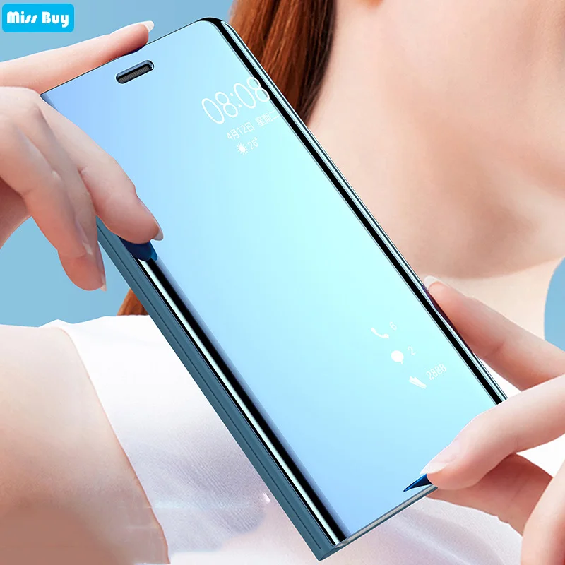 6.4'' For Huawei Honor V20 Case Flip Mirror Stand Protective Phone Cases Coque View 20 View20 V Cover | Мобильные телефоны