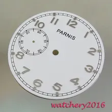 Новинка 38,9 мм Parnis белый циферблат серебряные маркеры подходят 6497 move мужские часы t циферблат