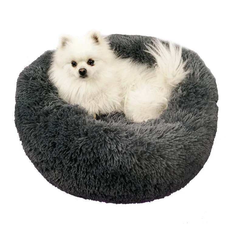 

Warm Pet Dog Bed House Round Nest Baskets Warm Soft Plush Comfortable for Sleeping Winter Dog House Mat Sofa Puppy Pet Supplies