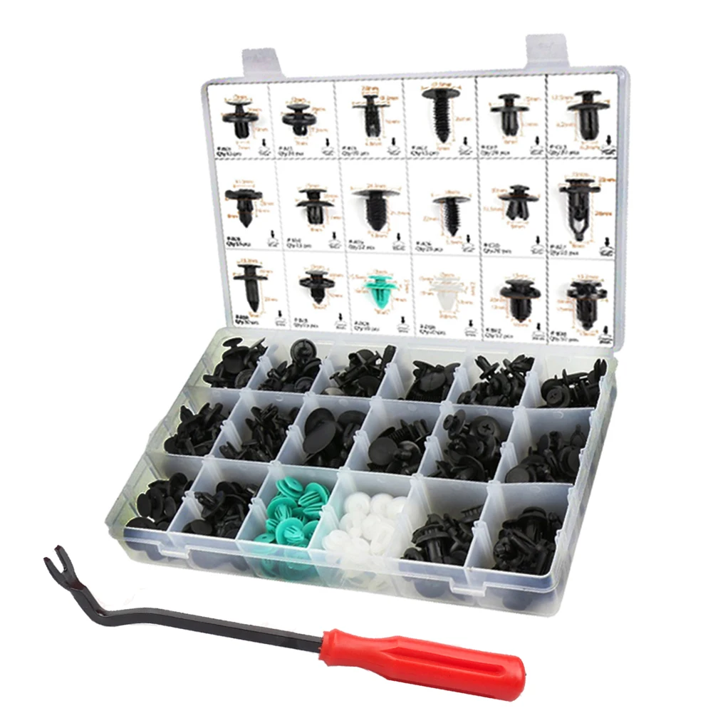 

299pcs Auto Car Body Push Pin Rivet Clips Car Door Splash Guard Clip Bumper Bar Plastic Buckle Body Assorted Interior